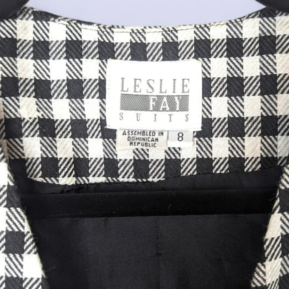 Leslie Fay Vintage Long Checkered Jacket - Picture 5 of 5
